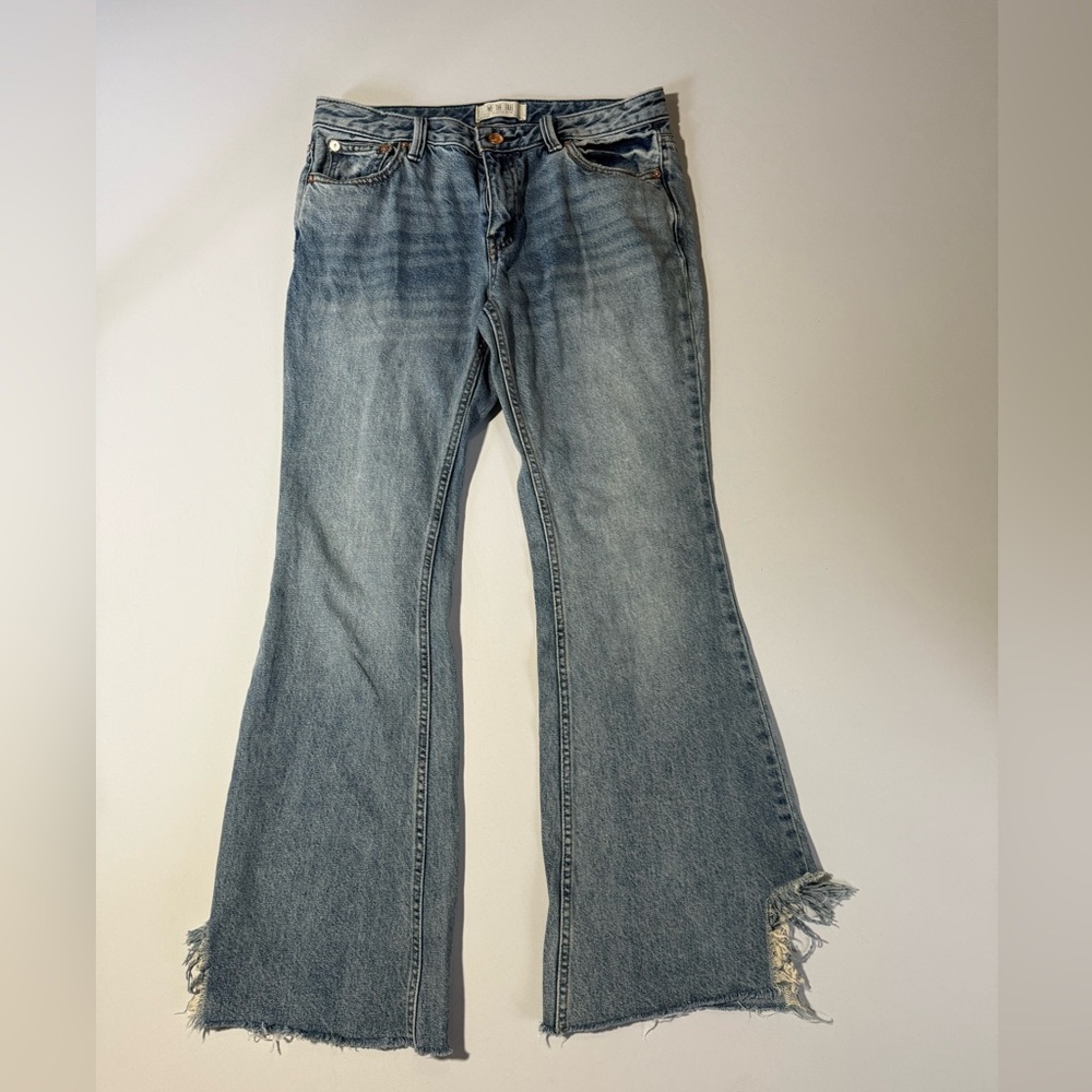 We The Free Blue Flare Wide Leg Maya  Jeans